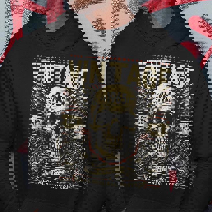 ヴィンテージ 1965 1965年誕生 誕生日 スカル バイカー バイク パーカー 面白い贈り物