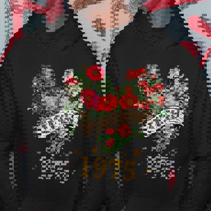 ヴィンテージ 1975年 楽しい かわいい 花柄 花 ラブハート 49歳の誕生日 パーカー 面白い贈り物