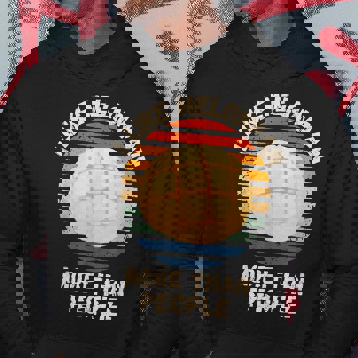 ヴィンテージ I Like Melonpan More Than People レトロ メロンパン パーカー 面白い贈り物