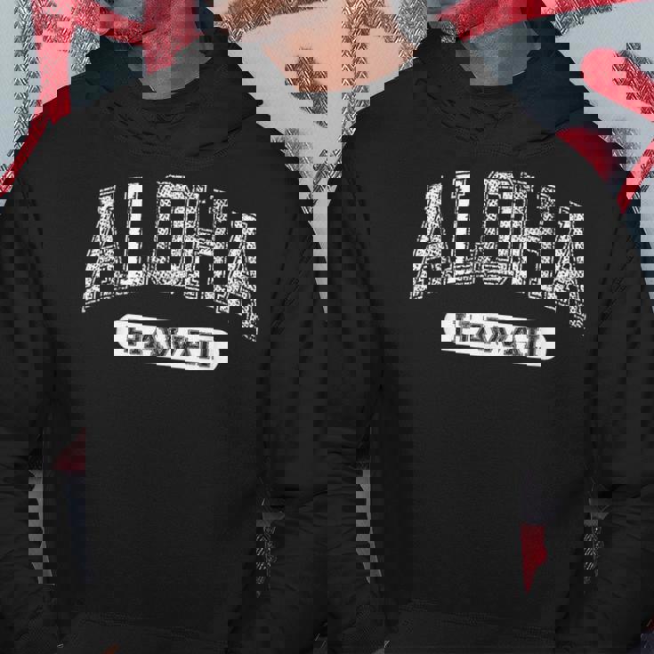 ヴィンテージ アロハ ハワイ ハワイ バーシティ テキスト 大学 フォント パーカー 面白い贈り物