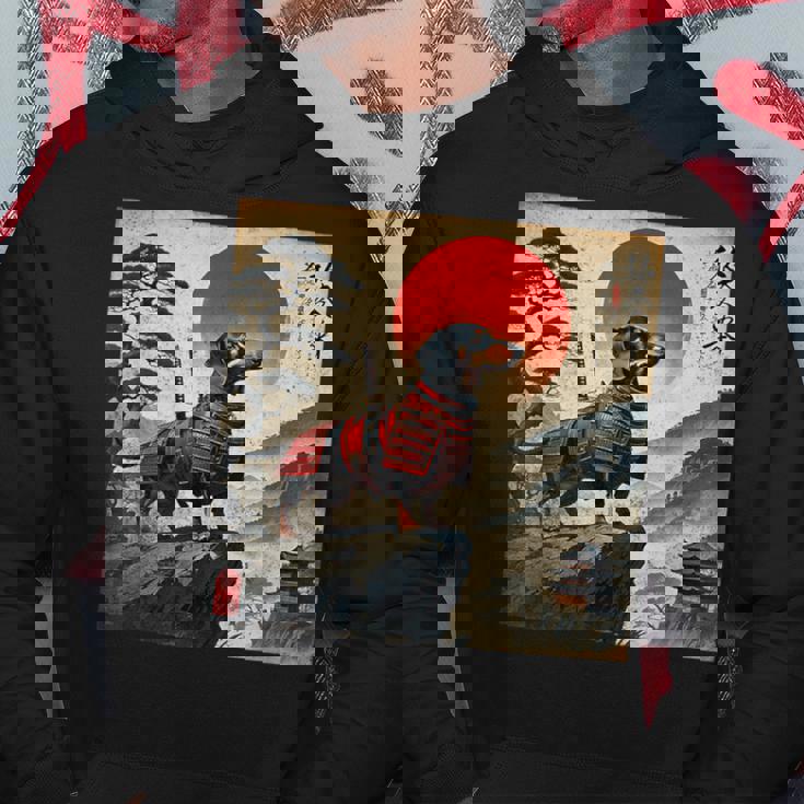 ヴィンテージ ダックスフンド サムライ ウナー 犬 日本の浮世絵 アート パーカー 面白い贈り物