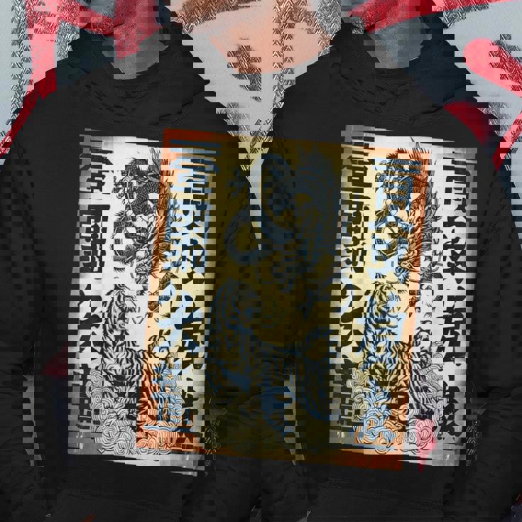 ヴィンテージ ドラゴン ファイティングタイガー パーカー 面白い贈り物