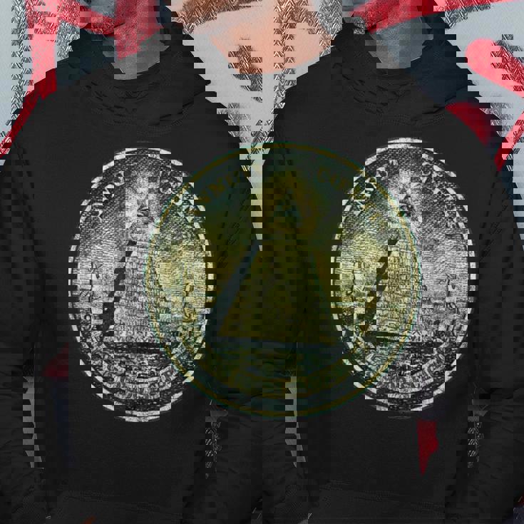 ヴィンテージ ドルビル ノート オールシーイング アイ イルミナティ パーカー 面白い贈り物