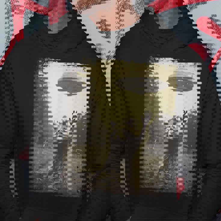 ヴィンテージ ヒップスター レトロ Hip Hop Uap ストリートウェア エイリアン 面白い Ufo ラクーン パーカー 面白い贈り物