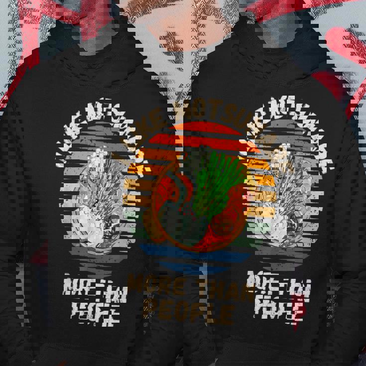 ヴィンテージ 人よりモツナベが好き レトロ もつ鍋 パーカー 面白い贈り物