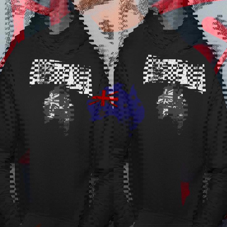 ヴィンテージオーストラリア地図、オーストラリア国旗お土産tシャツ。 パーカー 面白い贈り物