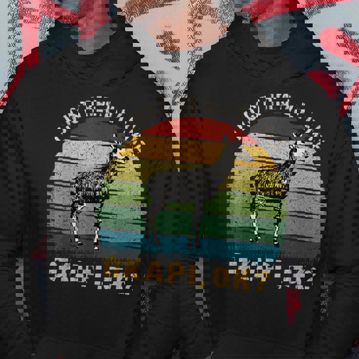 ヴィンテージレトロオカピ動物tシャツ I Just Really Like Okapi Ok パーカー 面白い贈り物