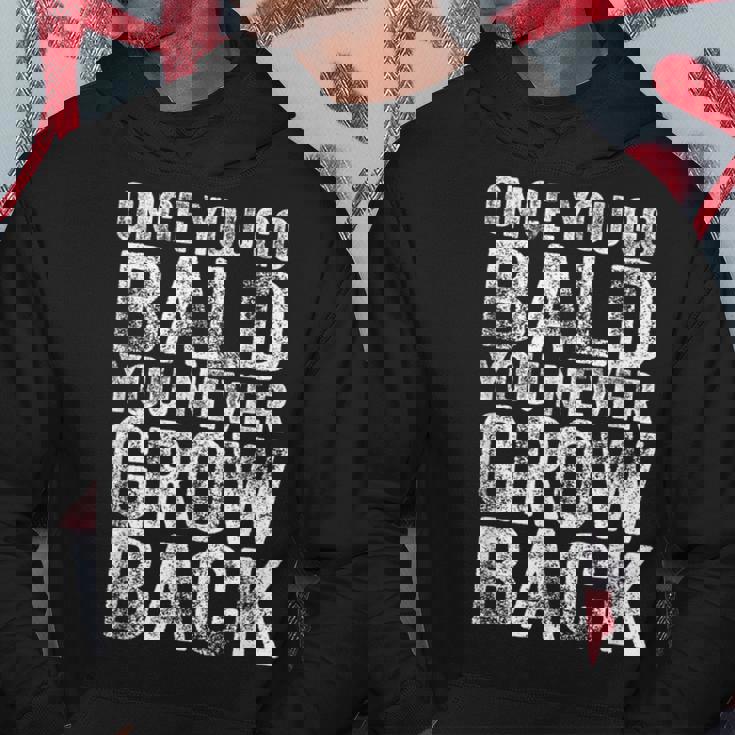 一度ハゲたらまた成長する、面白いハゲメンズ無毛デザイン パーカー 面白い贈り物