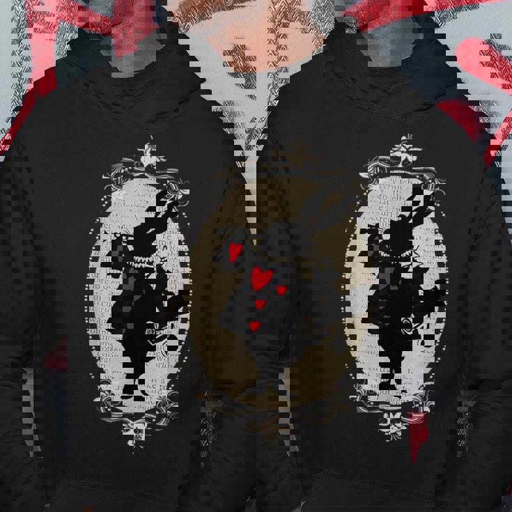 不思議の国のアリス ホワイトラビット ビンテージブック デザイン パーカー 面白い贈り物