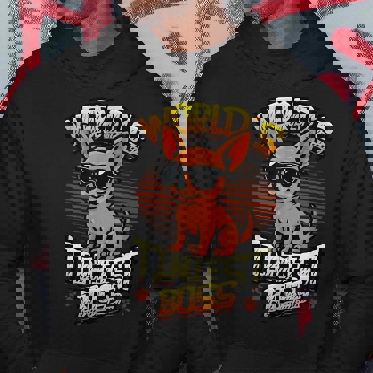 世界で最も小さなボス面白いチワワ パーカー 面白い贈り物