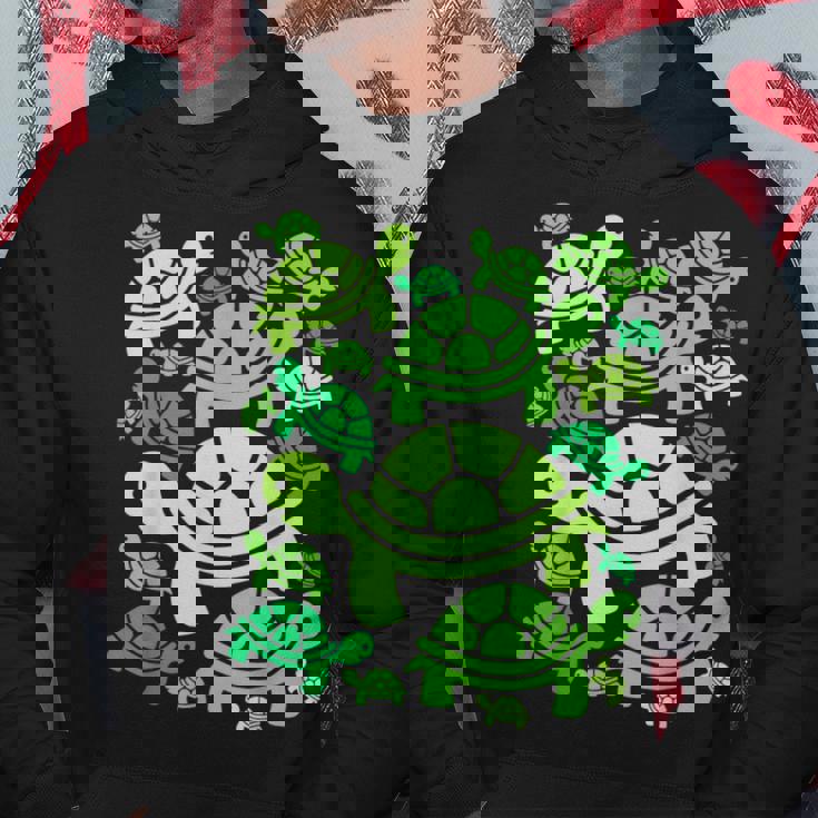 亀柄 カートゥーン アウトライン 面白いカメ パーカー 面白い贈り物