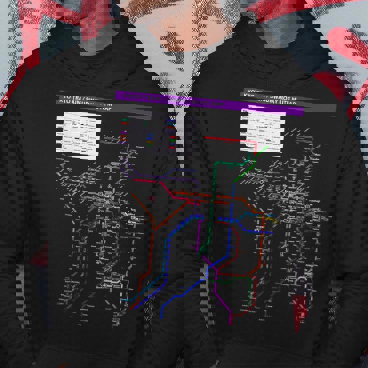 京都日本地下鉄鉄道おみやげ路線図 パーカー 面白い贈り物