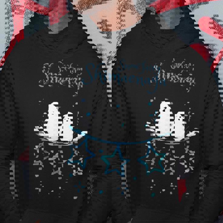 人気話題 シマエナガの親子 雪 雪の結晶 妖精 北海道 日本の野鳥 星 白い小鳥 星 パーカー 面白い贈り物