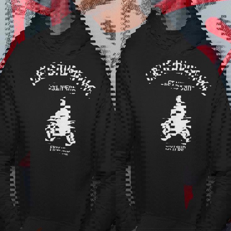 人生は冒険だ アドベンチャー バイク おしゃれ オフロード ラリー おもしろい ツーリング パーカー 面白い贈り物