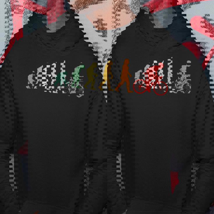 人類の進化 自転車好き ロードバイク クロスバイク サイクリング サプライズ おもしろ レトロ 自転車 パーカー 面白い贈り物