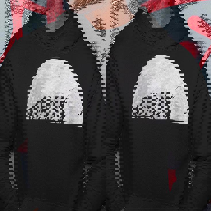 人類の進化 釣り竿 漁師 釣り人 面白い 釣り フィッシング 満月 サプライズ おもしろ アイデア 釣り パーカー 面白い贈り物