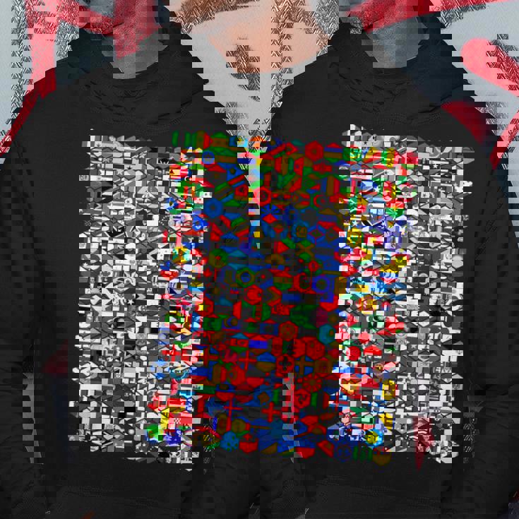 六角形の世界旗、国旗tシャツ パーカー 面白い贈り物