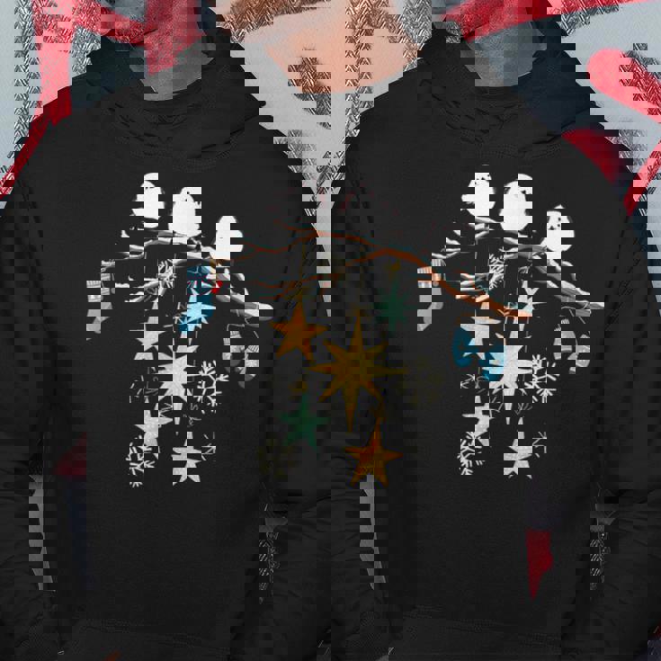 冬の飾り付けを楽しむ北海道の小鳥 シマエナガ 雪の結晶 パーカー 面白い贈り物