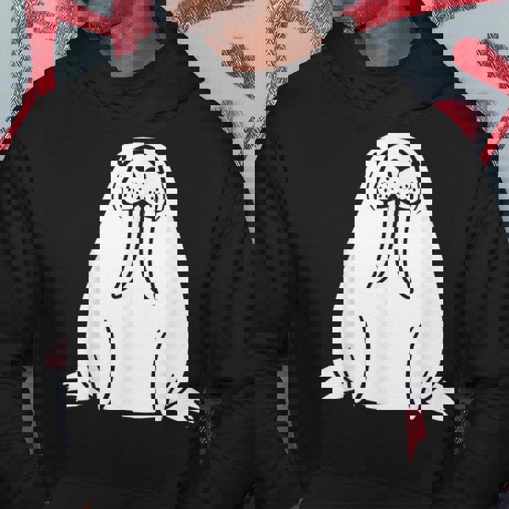 動物 かわいい ミニマリスト セイウチ シンプルなセイウチ パーカー 面白い贈り物