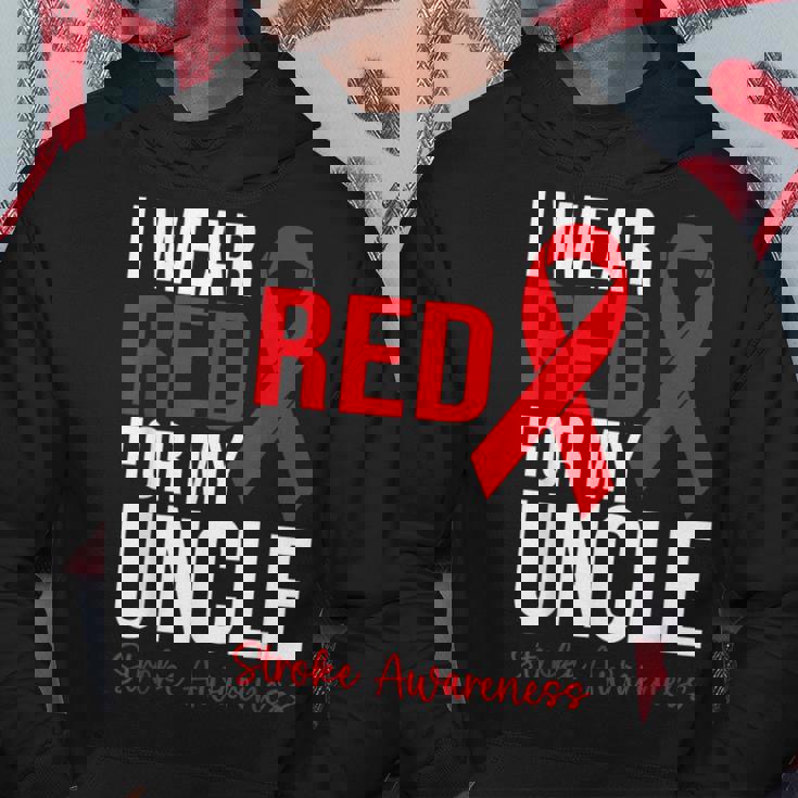 叔父さんの脳卒中啓発のために赤を着ています パーカー 面白い贈り物