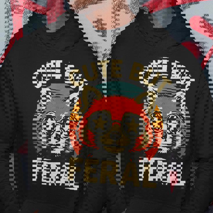 可愛いけどフェラル 面白い レトロ ビンテージ 星 シェード レッサーパンダ パーカー 面白い贈り物