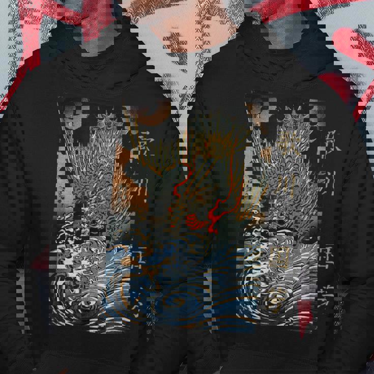 和龍 波 歌川国吉 浮世絵 伝統 パーカー 面白い贈り物