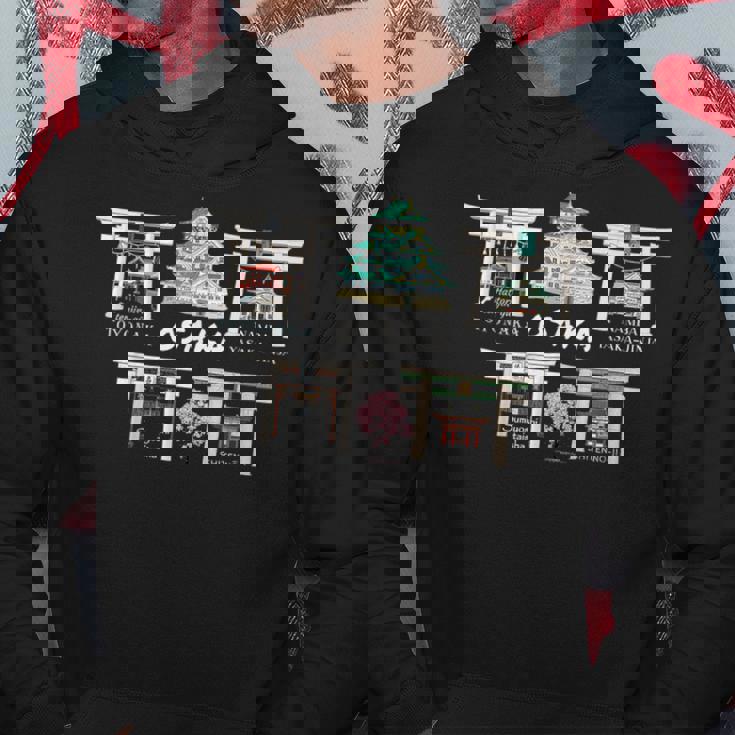 大阪、観光名所、城、神社、寺、日本を描く パーカー 面白い贈り物