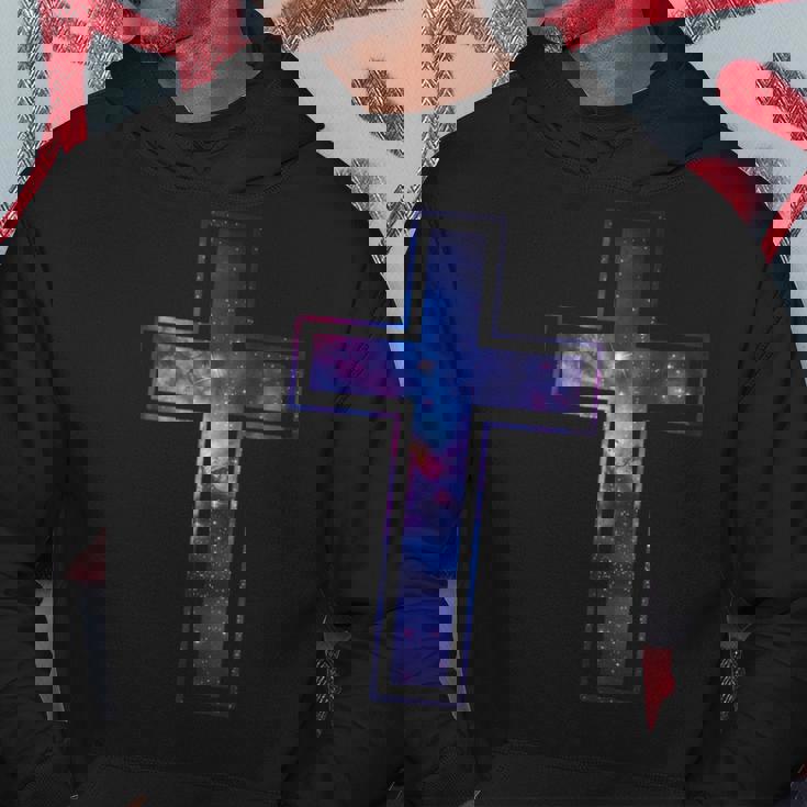 天空のシルエット信仰星銀河クリスチャンクロス パーカー 面白い贈り物