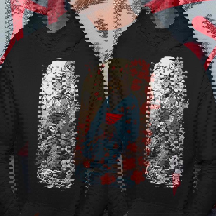 妖怪猫 着物美桜風 パーカー 面白い贈り物