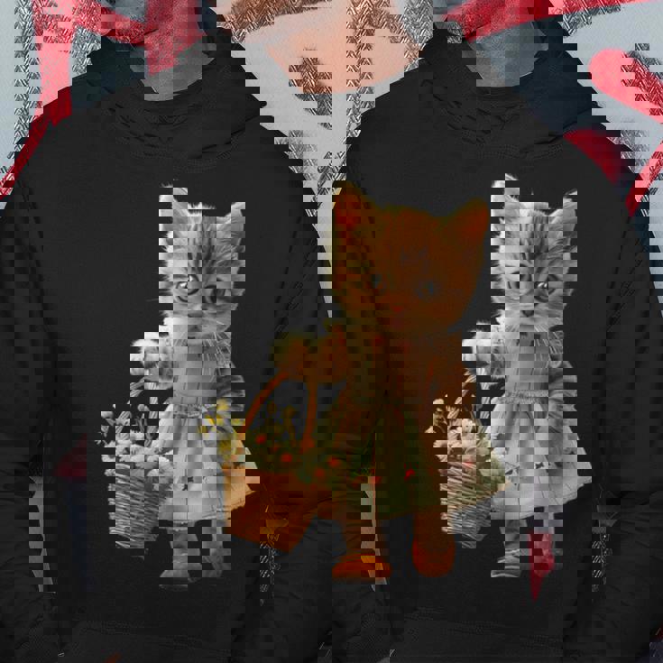 子猫、茶トラ、かわいい、おもしろい、癒し、花かご、ワンピース、可愛い、花束 パーカー 面白い贈り物