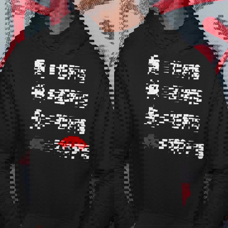 宇宙からのレトロなエイリアンインベーダー 80年代8ビットビデオゲームシャツ パーカー 面白い贈り物