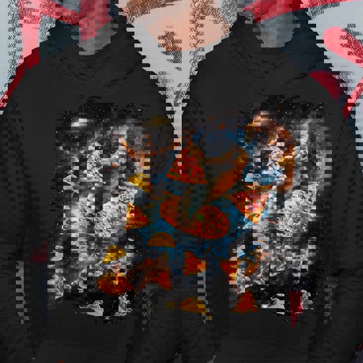 宇宙でピザタコスを食べるギャラクシーナマケモノ パーカー 面白い贈り物