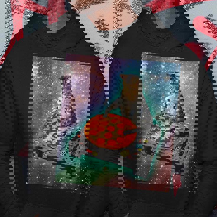 宇宙宇宙 ギャラクシー 宇宙 猫 ピザ Dj 面白い かわいい コズミック パーカー 面白い贈り物