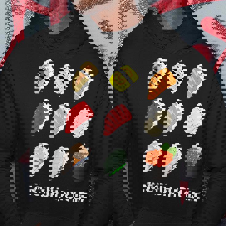 寿司 なしの人生なし たまご サーモン まぐろ ホタテ いくら パーカー 面白い贈り物