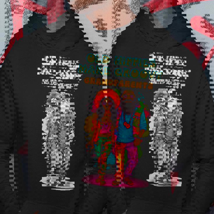 年老いたヒッピーがグルーヴィーな祖父母を作る パーカー 面白い贈り物