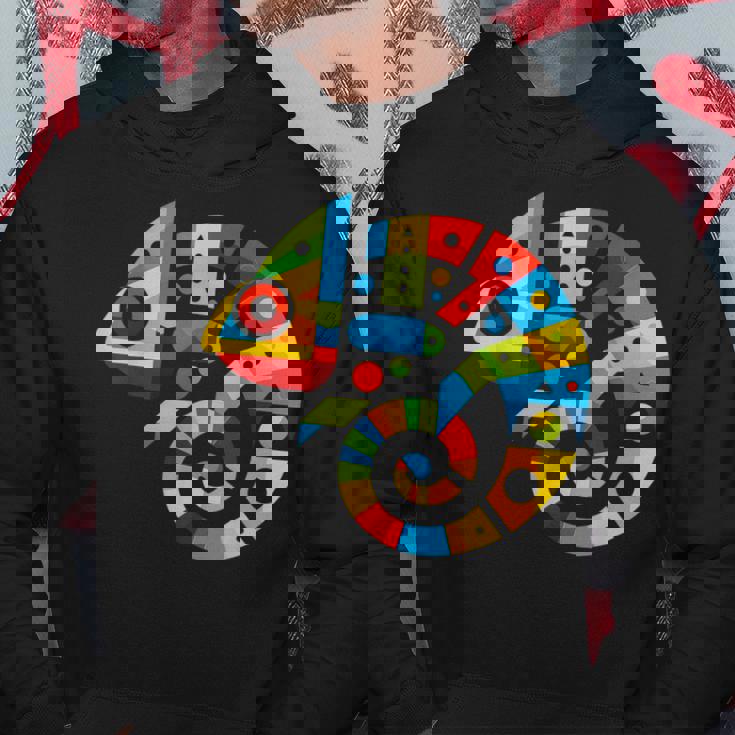 幾何学的ミニマリズム イラスト カメレオン 爬虫類 パーカー 面白い贈り物