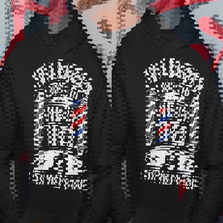 床屋疲れたらやめちゃくちゃおもしろい美容師 パーカー 面白い贈り物