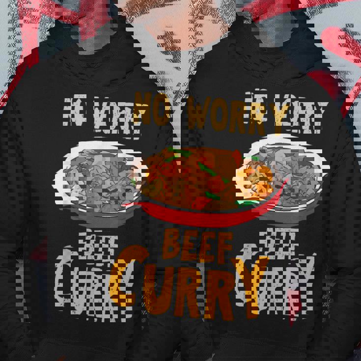 心配いらず ビーフカレー インド料理 シェフ おもしろ料理 パーカー 面白い贈り物