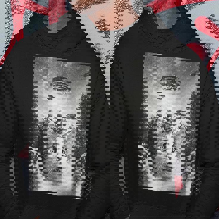 怖い猫 エイリアン Ufo 宇宙愛好家 面白い パーカー 面白い贈り物