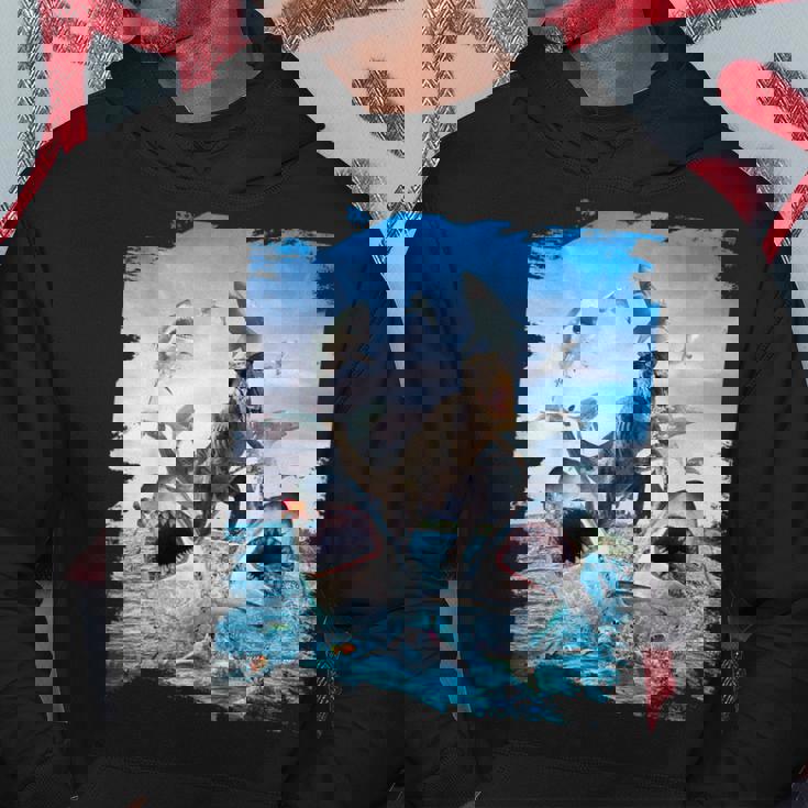 恐竜乗馬サメ ビーチオーシャンサメ サングラス 面白い パーカー 面白い贈り物