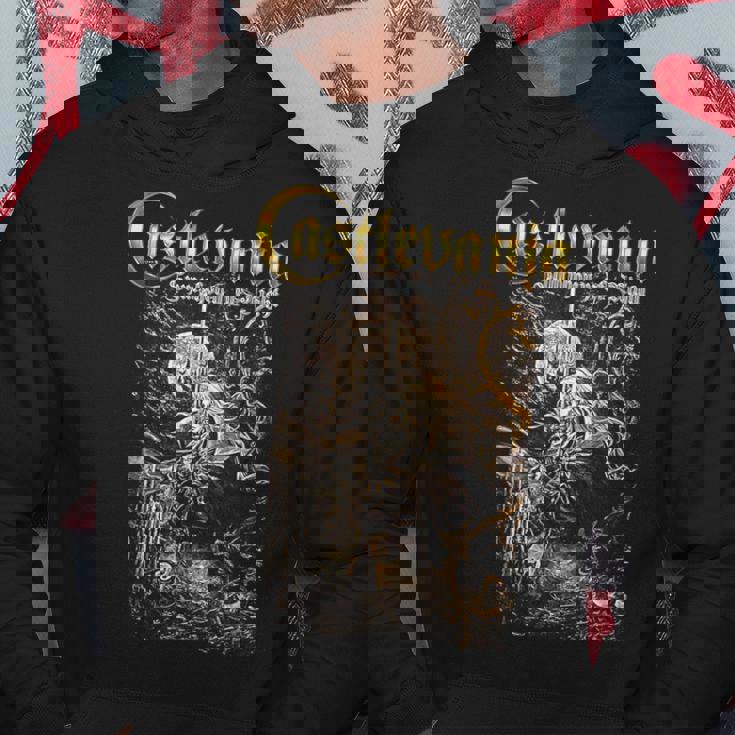 悪魔城ドラキュラ シンフォニーボックス アート ゴシック 月 夜 レトロ ゲーマー パーカー 面白い贈り物