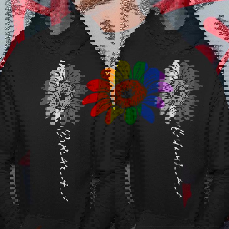 愛のヒマワリ 花柄 Lgbtq レインボーフラッグ ゲイプライド アライ パーカー 面白い贈り物