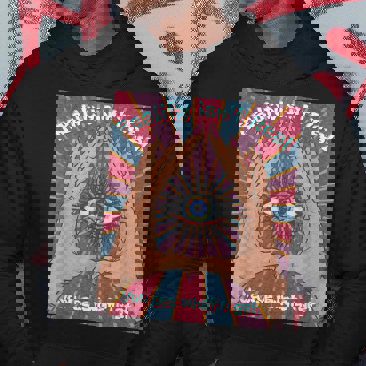 手、三角形、すべてが見える目を持つイルミナティデザイン。 パーカー 面白い贈り物