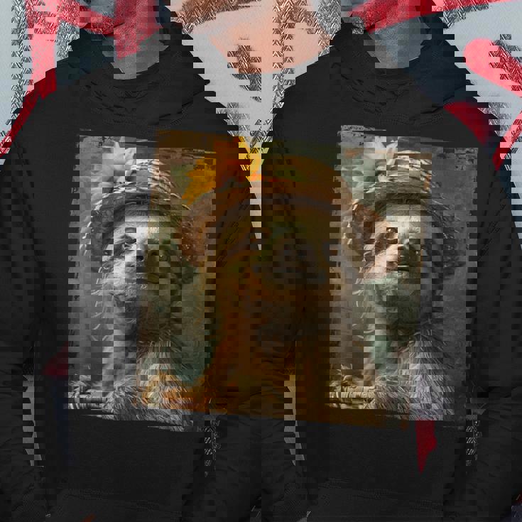 日よけ帽子をかぶったかわいいナマケモノ、面白いナマケモノ パーカー 面白い贈り物