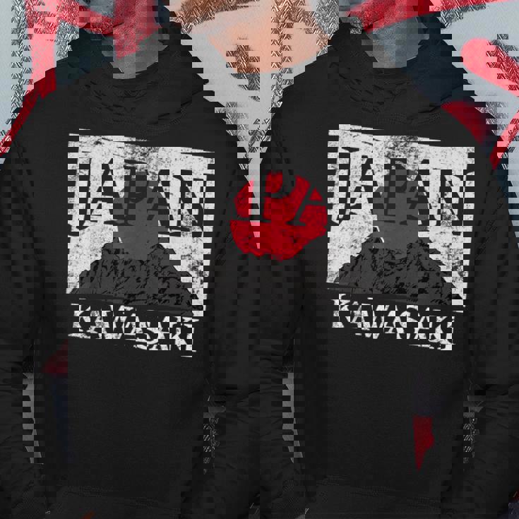 日本 カワサキ 富士山 旗 パーカー 面白い贈り物