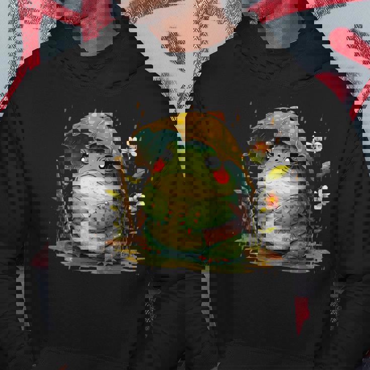 日本のかわいいコテージコアフロッグ 不機嫌な日本のカエル パーカー 面白い贈り物