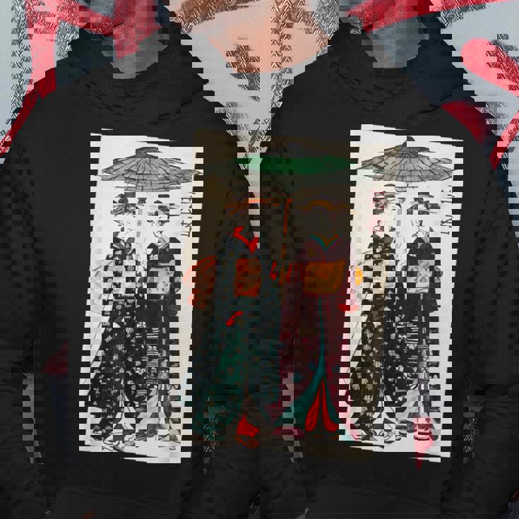 日本の伝統芸者 絵画 アート 水彩 お土産 パーカー 面白い贈り物