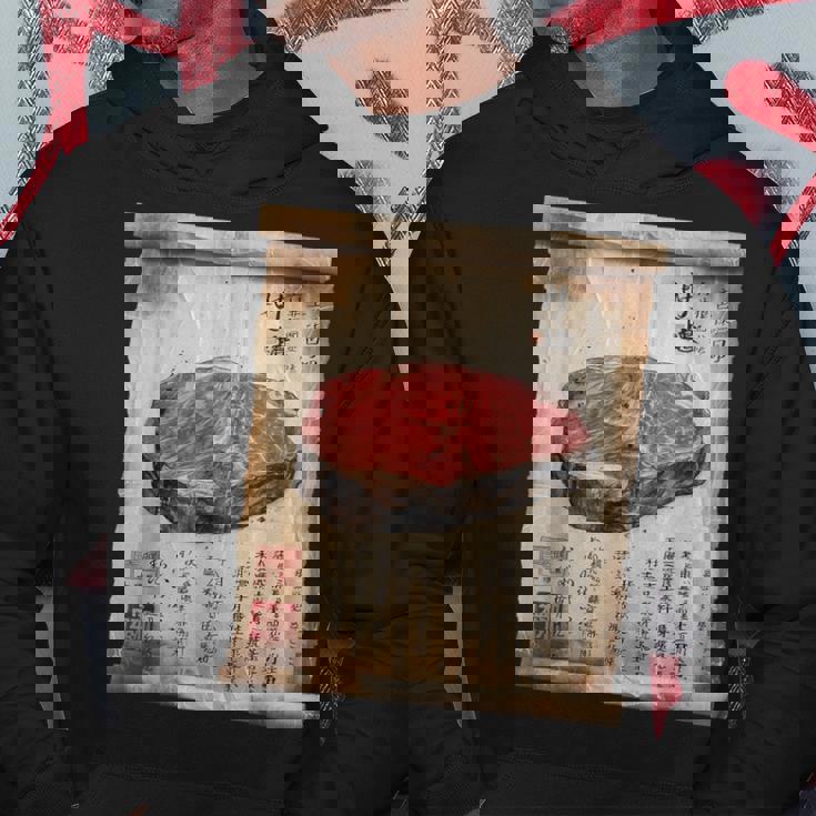 日本の伝統食品 肉 パピルス スクロールアート 和牛 パーカー 面白い贈り物