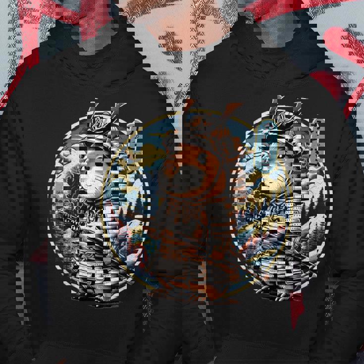 日本の侍カピバラのタトゥー、かわいい忍者カピバラ パーカー 面白い贈り物