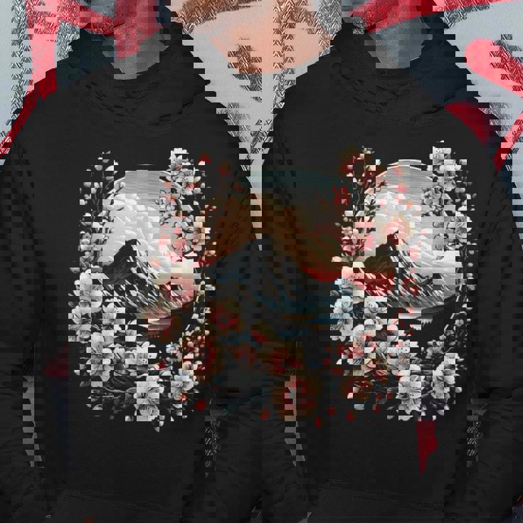 日本の桜 ピンク 桜 富士山 自然 アート パーカー 面白い贈り物